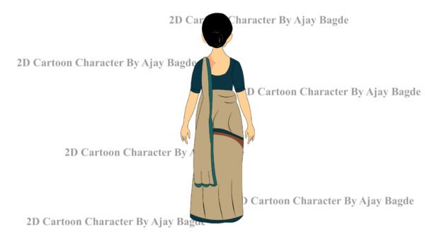 Women Saree Character 4 Poses (Adobe Animate Vector) - Image 3