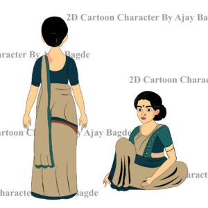 Women-Saree-Character-4-Poses