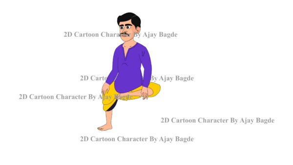 Animated Village Man Character 4 Poses (Adobe Animate Vector) - Image 3