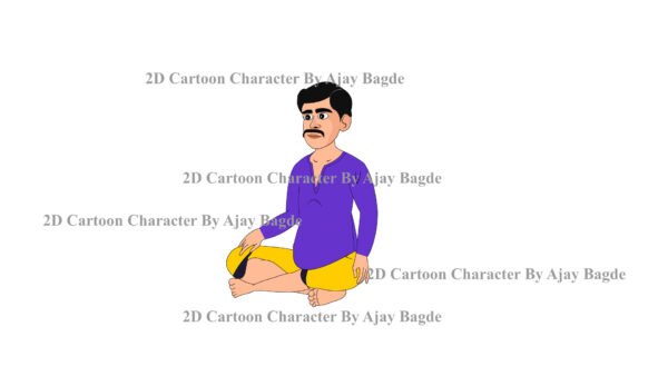 Animated Village Man Character 4 Poses (Adobe Animate Vector) - Image 4
