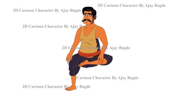 Dacoit Man Character 4 Poses (Adobe Animate Vector) - Image 2