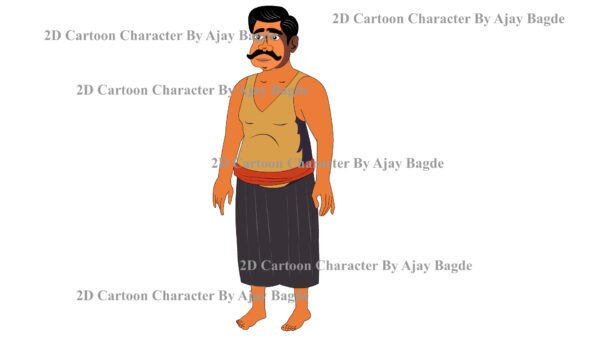 Dacoit Man Character 4 Poses (Adobe Animate Vector) - Image 4