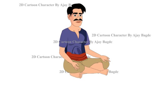 Animated Village Man Character 4 Poses (Adobe Animate Vector) - Image 3