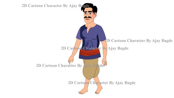 Animated Village Man Character 4 Poses (Adobe Animate Vector) - Image 4