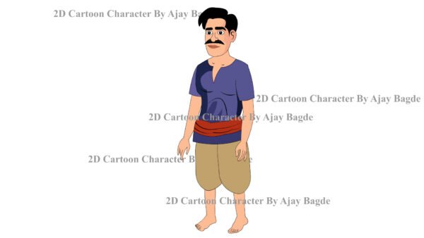 Animated Village Man Character 4 Poses (Adobe Animate Vector) - Image 5